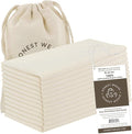GOTS Certified 100% Organic Flour Sack Cotton Kitchen Hand and Dish Towel Sets - Extra Large 27x27 inches, Fully Hemmed, 12-Pack, Natural Tan