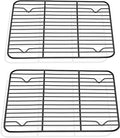 P&P CHEF 9.7" x 7.3" Cooling Baking Wire Racks Pack of 2, Black | Stainless Steel Cooling Racks for Cooking Baking Roasting Grilling Drying, Dense Wires & Smooth Edge, Easy Clean & Rust Proof