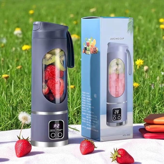 Portable Blender for shakes and Smoothies, 15.2 oz personal blender with USB Rechargeable battery 12 stainless steel blades. (Purple)