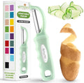 Spring Chef Swivel Vegetable Peeler with Ergonomic Handle, Pistachio | Premium Potato Peeler w/ Ultra Sharp Stainless Steel Blades, Multifunctional Veggie Peeler for Apple, Carrot, Cucumber, Fruit