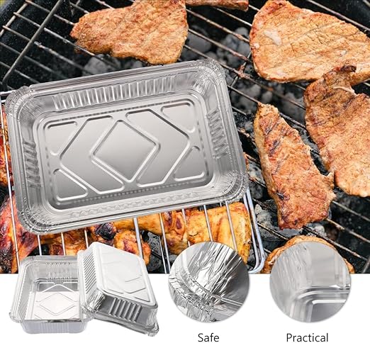 Waytiffer 30Pack 6415 Drip Pans Compatible with Weber Grills Spirit Gas Grills, Q Grills, Genesis and Genesis II LX 200 300 Series,Disposable Aluminum Foil BBQ Grease Trays, 8.5 x 6 Inch