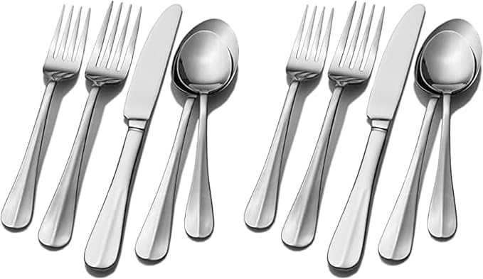 Pfaltzgraff Everyday Simplicity 53-Piece Stainless Steel Flatware Set, Service for 8 (Pack of 2)