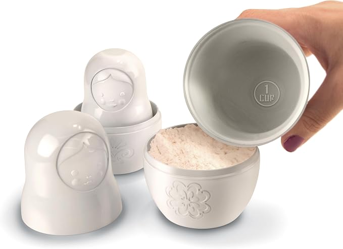 Genuine Fred M-CUPS Matryoshka Measuring Cups, Set of 6, Russian Doll Nesting Measuring Cups, White