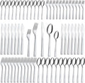 Hunnycook 60-Piece Silverware Set - Stainless Steel Silverware Set for 12, Include Fork Knife Spoon Set, Mirror Polished, Dishwasher Safe, Cutlery Set for Home Kitchen Restaurant