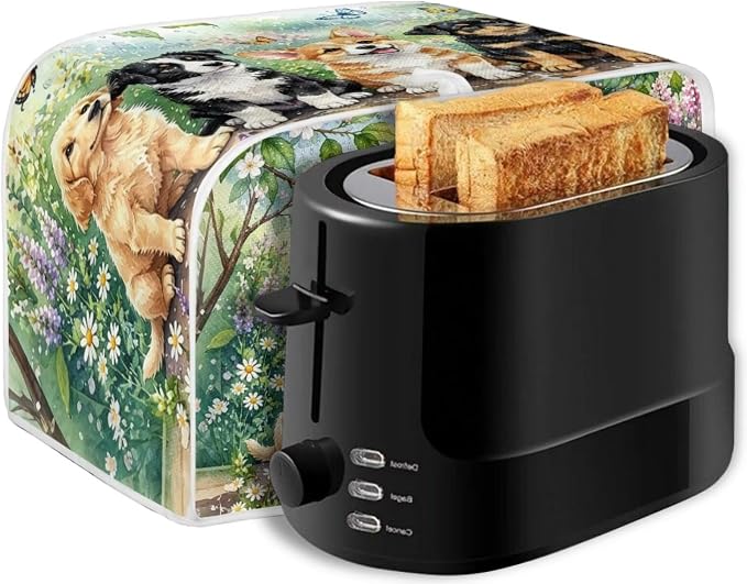 Corgi Rottweiler Print Toaster Cover Floral Butterfly Print Toaster Oven Cover Anti Fingerprint Bread Maker Machine Covers for Home