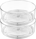 Lazy Susan Organizer, 2pcs 360 Degree Rotating Turntable Organizer | Refrigerator Lazy Susan, Round Plastic Clear Lazy Susan Turntable Food Storage Container for Kitchen, Fridge Organizer