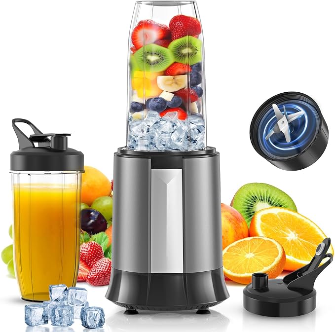 1500W Smoothie Blender, 2×27oz Portable Cups, for Shakes & Ice Crush