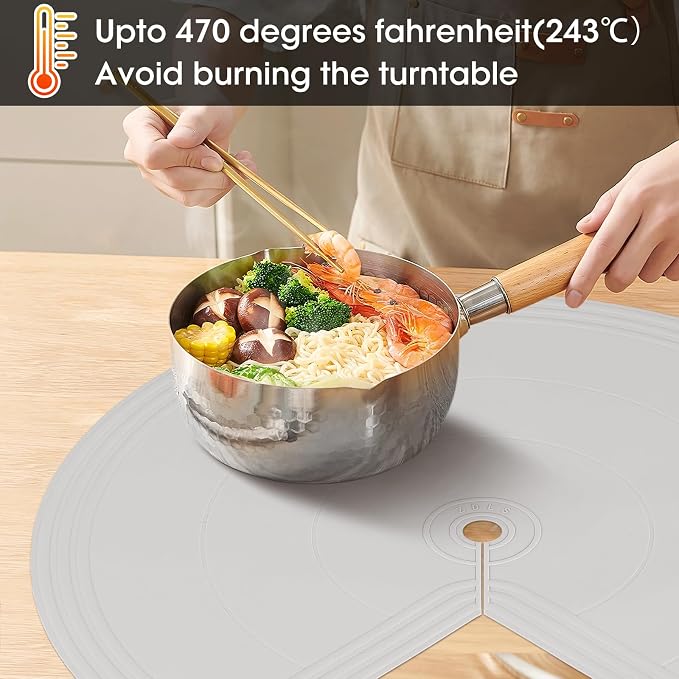 Lazy Susan Shelf Liner,Silicone Lazy Susan Liners for 28in Kitchen Turntables – Non-Slip and Heat-Resistant for Added Convenience 2PCS