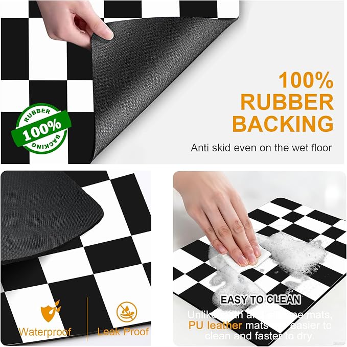 Dish Drying Mats for Kitchen Counter, Waterproof Coffee Mat for Countertop, Under Sink Mats, Coffee Bar Mat Accessories