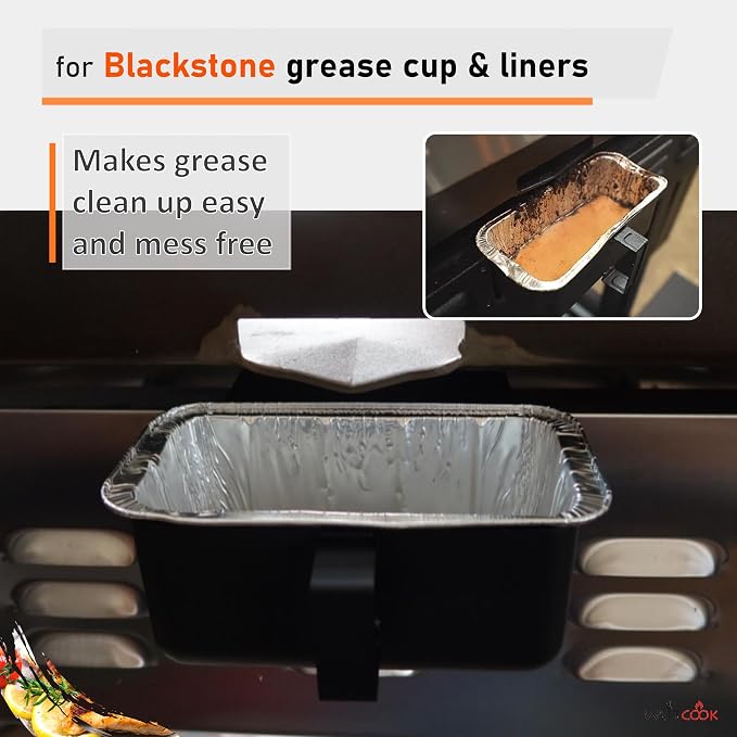Rear Grease Catcher with 20-Pack Disposable Grease Cup Liners for Blackstone Griddle,for Blackstone Flat Top Grill Rear Grease Cup/Drip Pan Liners Accessoriess
