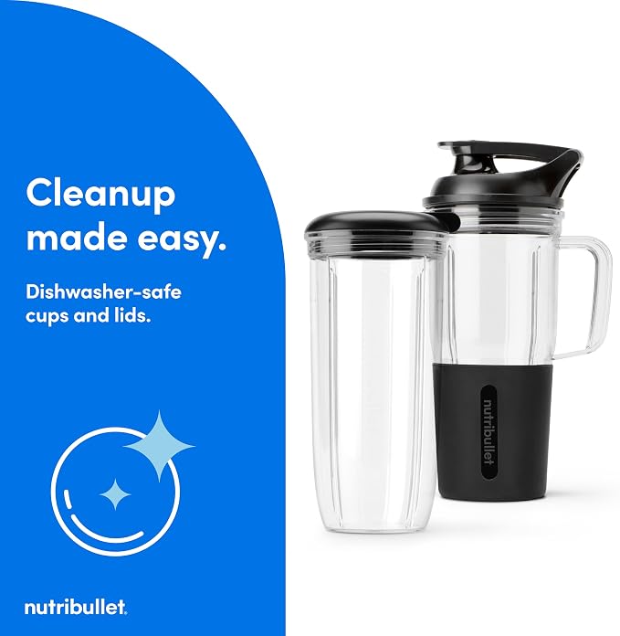 nutribullet Turbo Tumbler Edition, Personal Blender For Smoothies & Frozen Drinks, 24 Ounce Tumbler with boot, 32 Ounce Cup, Travel & To-Go Lids, 1000 Watt, Matte Black, NB30400AK