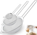 Fine Mesh Strainer Set of 3, Stainless Steel Sieve Sifters with handle, Medium Small Mini Size, Kitchen Strainers Colander Set for Sifting, Straining & Cooking(2.2"/3.9"/5.5")