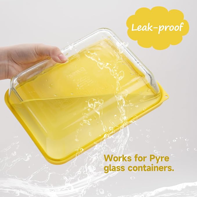 LUVCOSY 1 Cup 2 Cup 3 Cup 4 Cup 6 Cup 7 Cup 11 Cup Round & Rectangle Silicone Storage Cover Lids Replacement for Pyrex Glass Bowls, 7 Pack, Microwave, Dishwasher and Freezer Safe