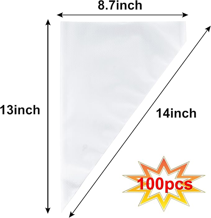 Piping Bags, Pastry Bags 100PCS 14 Inch, Disposable Icing Piping Bags | Tipless Icing Piping Bag For Cookie/Cake Decorating Supplies, Anti Burst And Non-Slip Thicken Cake Decorating Bags