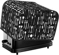 4 Slice Toaster Cover Fork Spoon Pattern Black Dust Proof Washable Kitchen Appliance Cover with Pocket, Oxford Fabric Countertop Toaster Protector for Standard Toasters Small Appliances