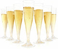 Bestluck 100Pack 4.5oz Clear Champagne Flutes Plastic | Plastic Disposable Stemware, Disposable Champagne Flutes for Party, Mimosa Bar, Wedding, Anniversary and Graduation