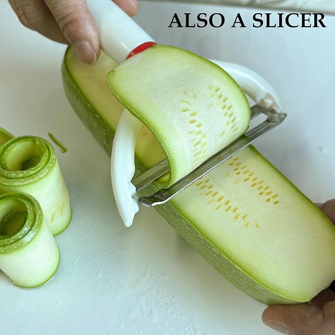 2Pack Cabbage Shredder, 3.5 Inch Wide Blade Vegetable Peeler | Cabbage peeler slicer for coleslaw, sauerkraut; Large Y veggie peeler with 4.6 inch long handle; White with red