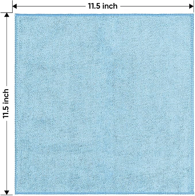 HOMEXCEL Blue Microfiber Cleaning Cloth 20 Pack 11.5 x 11.5 inch Microfiber Towels for Cars Ultra Absorbent Car Washing Cloth Lint Free Streak Free Cleaning Rags for Car, Kitchen Window