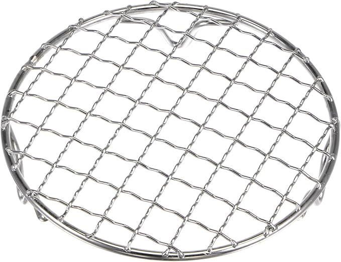 HARFINGTON Round Cooking Rack 5-inch 201 Stainless Steel Cross Wire Barbecue Grill Net with 20mm Legs for Cooking Baking Steaming BBQ