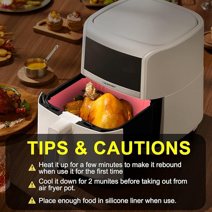 3 Pcs Silicone Air Fryer Liners Square Airfryer Liners 4-7 QT 7.1 Inch Reusable Air Fryer Silicone Pot Oven Liner Baking Tray, Air Fryer Basket Silicone Mat Bowl Air Fryer Accessories Kitchen Gadgets