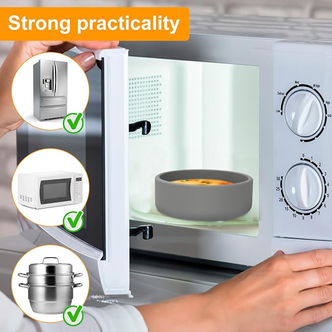3Pcs Silicone Air Fryer Egg Mold,3 Pcs Reusable Nonstick Egg Bites Pan-Alternative to Microwave Egg Cooker/Sous Vide Egg Bite Maker,BPA Free,Dishwasher Safe,Air Fryer Accessories(Grey,3pcs)