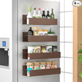 Metal Magnetic Spice Rack for Refrigerator Bronze, 4 Pack | Magnetic Shelves Heavy Duty for Fridge in Kitchen, Seasoning Storage Organizer, For Oven Washer and Dryer, For Heavier Items