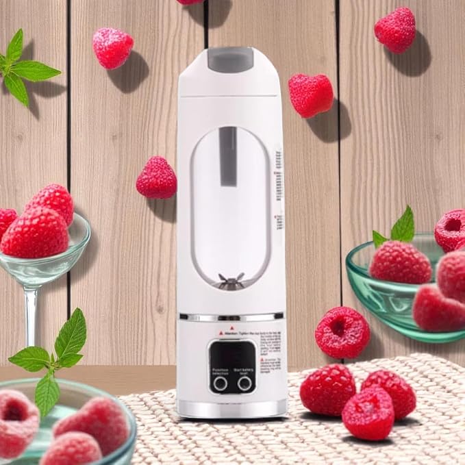 Portable Blender for shakes and Smoothies 15.2 oz Personal with USB Rechargeable battery, 12 stainless steel blades. (White)