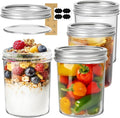 ComSaf 16 oz Wide Mouth Mason Jars, 4 Pack Pint Glass Jars with Lids | BPA-Free Materials, Clear Body, Pickles, Salad Prep, Overnight Oats, Coffee Storage, Honey, DIY Candles
