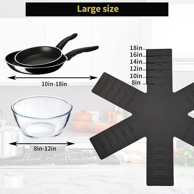 Silicone Pot and Pan Protectors for Stacking - Cookware Protector Black | 3 pack pot pan separators for stacking, pot protectors non stick, pan liners pot dividers anti-slip, fits multiple sizes pans