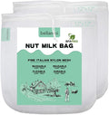 Nut Milk Bag Reusable 2 Pack Food Strainer Nut Bag(12×12 in) | for Straining Almond/Soy Milk Greek Yogurt Cold Brew Coffee Tea Beer Celery Juice Fine Nylon Mesh
