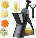 Safe Mandoline Slicer for Kitchen, Professional Vegetable Potato Slicer | 0.1-8 mm Adjustable Thickness, Food Chopper French Fry Cutte, Mandolin, Chopping Artifact Fast Veggie (just Slice, Black)
