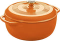 Lodge Essential Enamel Cast Iron Dutch Oven 6 Quarts - Perfect for Bread Baking, Braising, Marinating & Slow Cooking, Features Moisture-Sealing Lid & Dual Handles, Kitchen Essentials, Apricot
