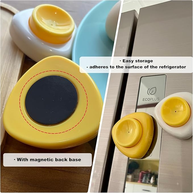Jawbush Magnetic Egg Piercer for Hard Boiled Eggs - BPA-Free Plastic Egg Hole Puncher with Safety Lock - Prevent Shell Cracking & Easy Peeling Gadget for Meal Prep, Keto & Bento Box