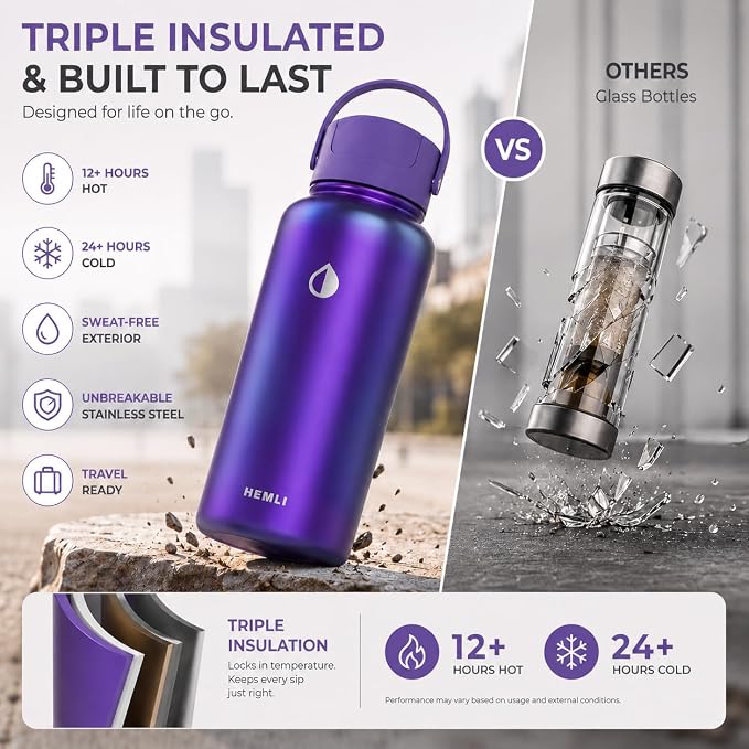 32 oz Ceramic Lined Tea Infuser Travel Tumbler, Micro-Mesh Stainless Steel Infuser, Pure Taste Ceramic Interior, Triple Insulated 12hr Hot Cold, Dual Sip & Straw Lid, Scratch-Resistant