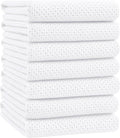 Homaxy 100% Cotton Oversized Waffle Weave Kitchen Towels, 7-Pack, White | 20 x 28 Inches, Ultra Soft Absorbent Dish Towels, Quick Drying Large Cleaning Towels