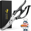 MAD SHARK Heavy Duty Poultry Shears,Spring Loaded Butterfly Meat Scissors | Non-Slip Handle Kitchen Shears, Safety Lock, All Purpose Kitchen Scissors for Chicken, Meat Cutting, Turkey, Fish, Vegetables