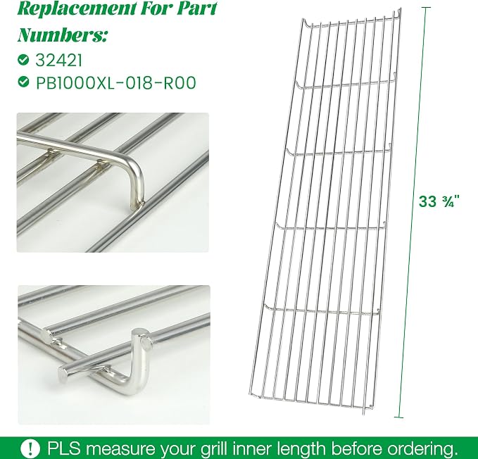 Warming Rack for Pit Boss, Upper Cooking Grate for Pit Boss Austin XL Parts Pitboss 1000 Series Holding Top Rack Pro Sportsman Traditions Wood Pellet Smoker Grill Replacement 32421 PB1000XL-018-R00