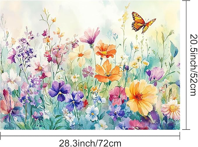 HOMETITUTE Wildflower Stove Top Cover 28x20 Butterfly Diatomite Mat