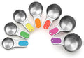 Spring Chef Magnetic Stainless Steel Measuring Cups Set of 7 Patented, Neon | Metal Measuring Cups for Measuring Dry or Liquid Ingredients, Easy to Read Markings, Dishwasher Safe Nesting Magnetic Cups