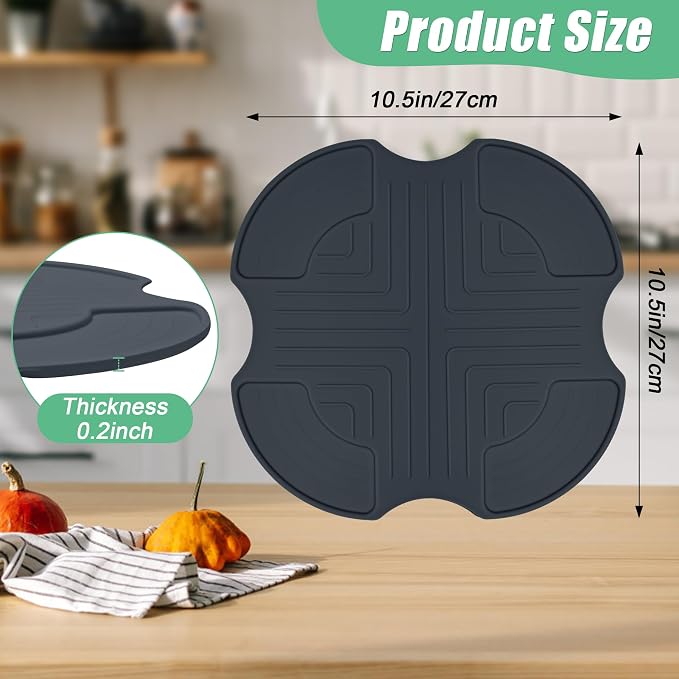 Silicone Heat Resistant Trivet Pad for Ninja Crispi Air Fryer | Non-Slip Mat for Countertops, Easy-Clean, Compatible with Ninja Air FN101GY/FN101SG/FN101ST (Dark Gray)