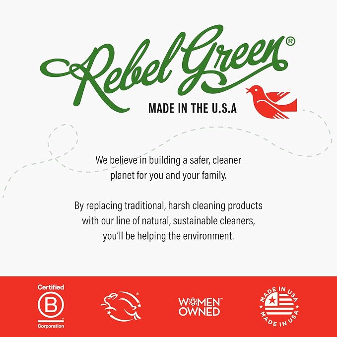 Rebel Green Fruit & Veggie Clean, Plant-Derived Produce Cleaner | Natural Fruit & Vegetable Wash, No Aftertaste, Dirt & Grime Removal, Made with Organic Extracts of Citrus, 16 fl oz, 2 Pack