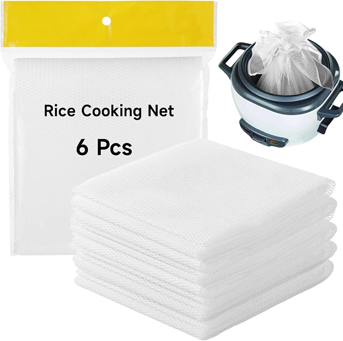 6 Pcs Rice Net, 43.3"×39.4" Sushi Rice Cooking Net, Non-Stick Fine Mesh Rice Cooker Napkins, Tetoron Rice Nets, Cooking Steam Cloths for Homes, Restaurants, Camping