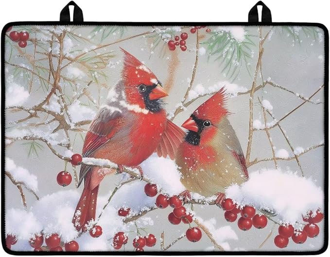 Cardinal Snow Holly Branch Print Stove Top Covers for Electric Stove Easy to Clean Glass Cooktop Protector Ceramic Protecting Counter Top Table Protector for Winter Decor, 29.18 x 20.96 inch