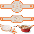 HOTEC 2 Pcs Silicone Bread Sling for Dutch Oven, 0.7MM Thickened Heat Resistant to 500°F Non-Stick Baking Mat with Long Handle Easy to Transfer Sourdough Bread, Dutch Oven Liners Baking Supplies