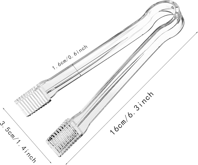 12 Combo Pack, 6 Pieces Plastic Serving Tongs Mini Kitchen Tongs Kitchen Tongs Utility and 6 Pieces Plastic Kitchen Scoops Clear Ice Scoop Mini Clear Buffet Scoop for Candy Dessert Buffet Ice