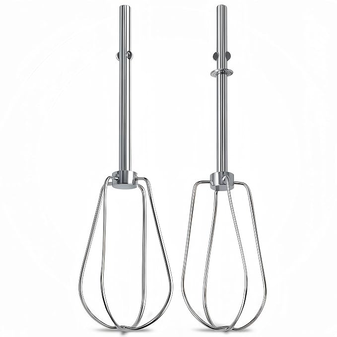 Hand Mixer Beaters Attachments for KitchenAid KHM Series | Paddle Stainless Steel Turbo Beater Replacement Parts Compatible with KHM512 KHM926 KHM7210 KHM6118 (Style B, 2 Pack)