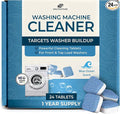 Washing Machine Cleaner Tablets, Ocean Scent, 24 Pack | Ocean scent. Removes detergent buildup, hard water deposits, grime & odor residue. HE, front load, top load. 24 tablets.