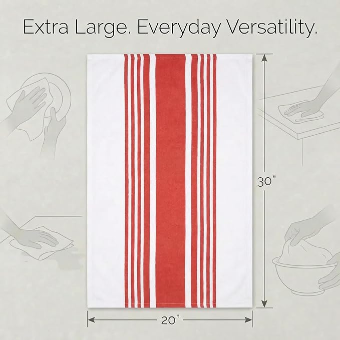 Urban Villa Kitchen Towels Cotton Dish Towels 20”x30” (Set of 6) Chillired