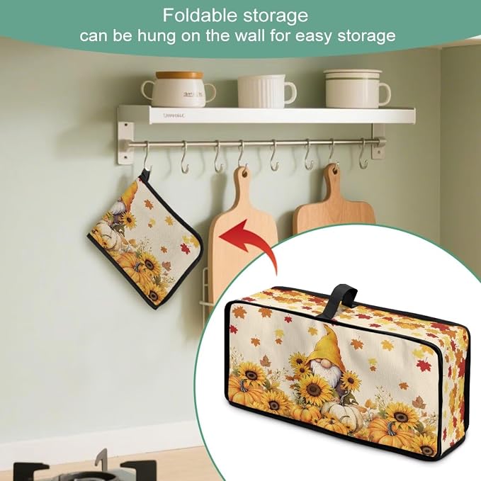 Toaster Dust Cover for Bella 2 Slice Slim Toasters, Sunflower Gnome Small Appliance Dust and Fingerprint Protection for Bella 2 Slice Slim Toaster with Handle