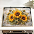 Sunflower Farmhouse Stove Top Cover for Electric Gas Glass Stove | Sunflower kitchen decor, yellow floral; non-slip stovetop cover, glass cooktop noodle board, rustic fall counter mat